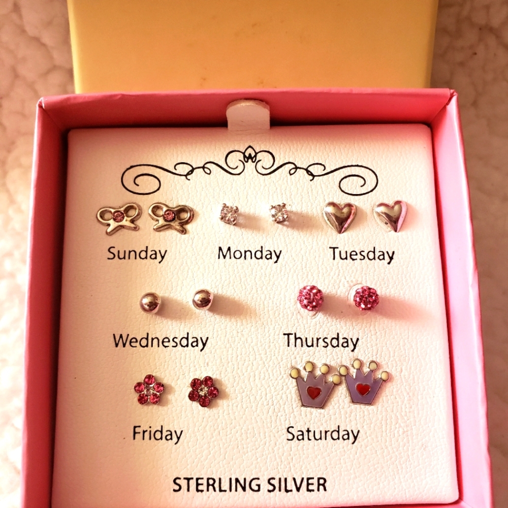 Children's Sterling silver Earrings set from Lily Nily.